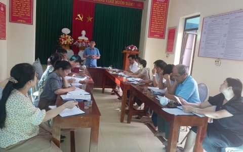Đảng ủy xã đã long trọng tổ chức hội nghị làm việc với thôn Lộc Nham về tiến độ xây dựng thôn NTM kiểu mẫu 
